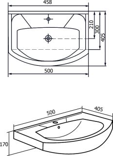 Мебельная раковина Rosa Элеганс 50см белый 00000004625